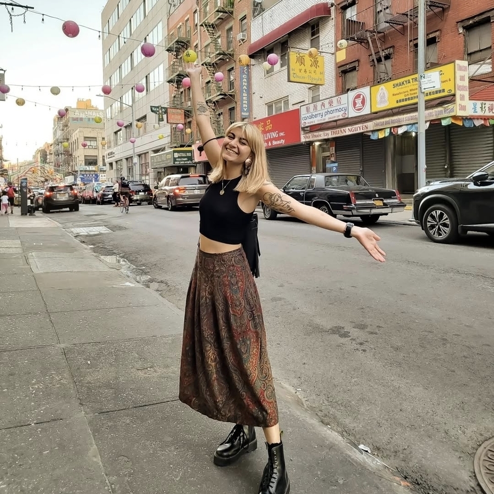 Vintage Paisley Print Midi Skirt